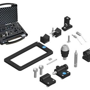 Universal clamping set for optical measuring and testing devices